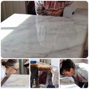 glossy-faux-marble-countertop-tutorial-Batchelors-Way-on-Remodelaholic-600x600