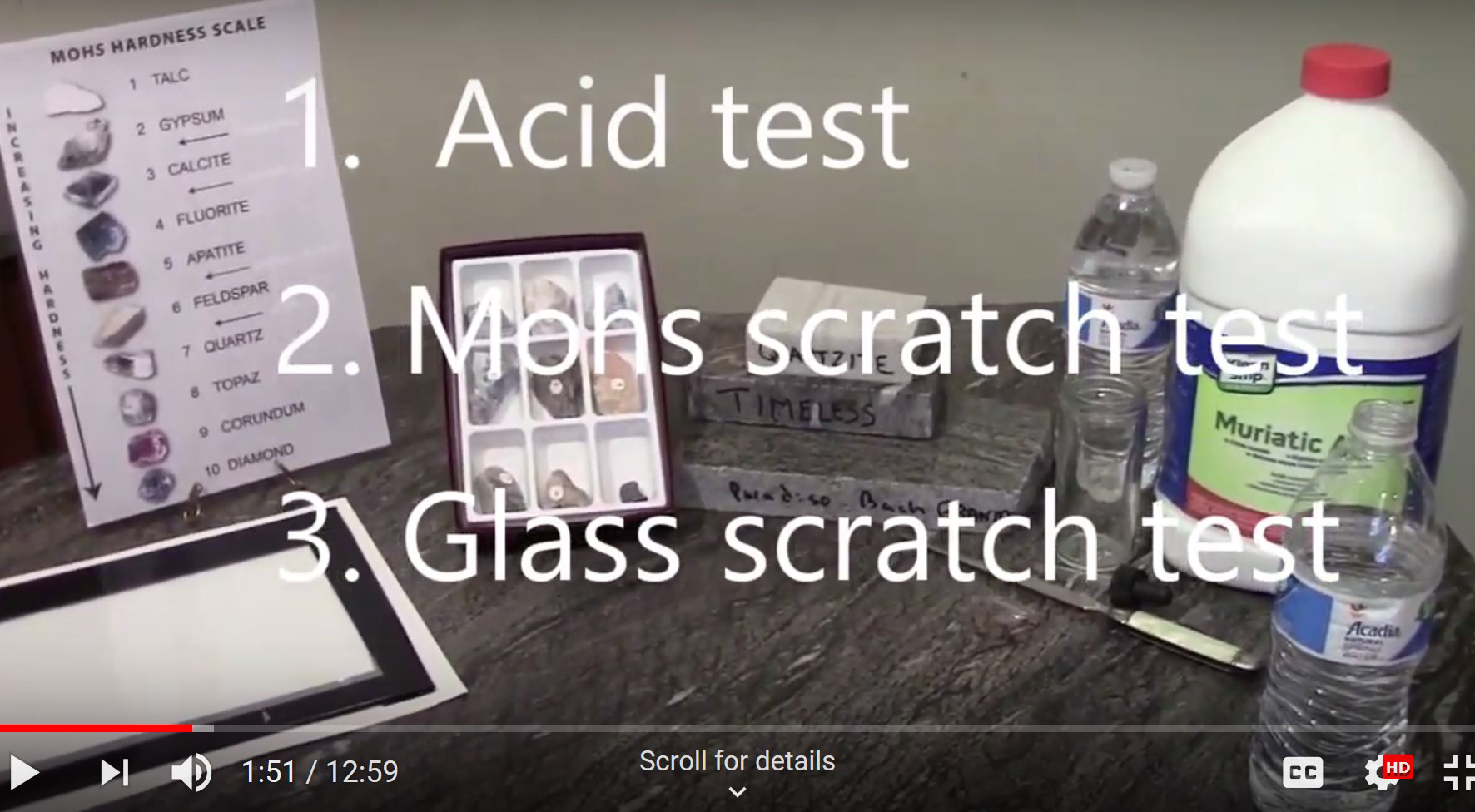 Video: Scratch and Acid Testing Granite, Quartzite and Marble