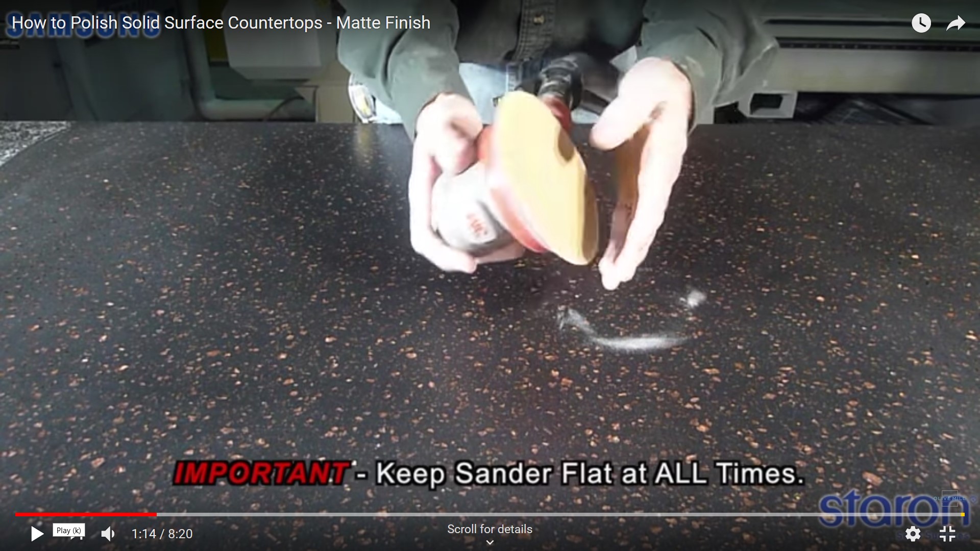 Video: Sanding Solid Surface to a Matte Finish